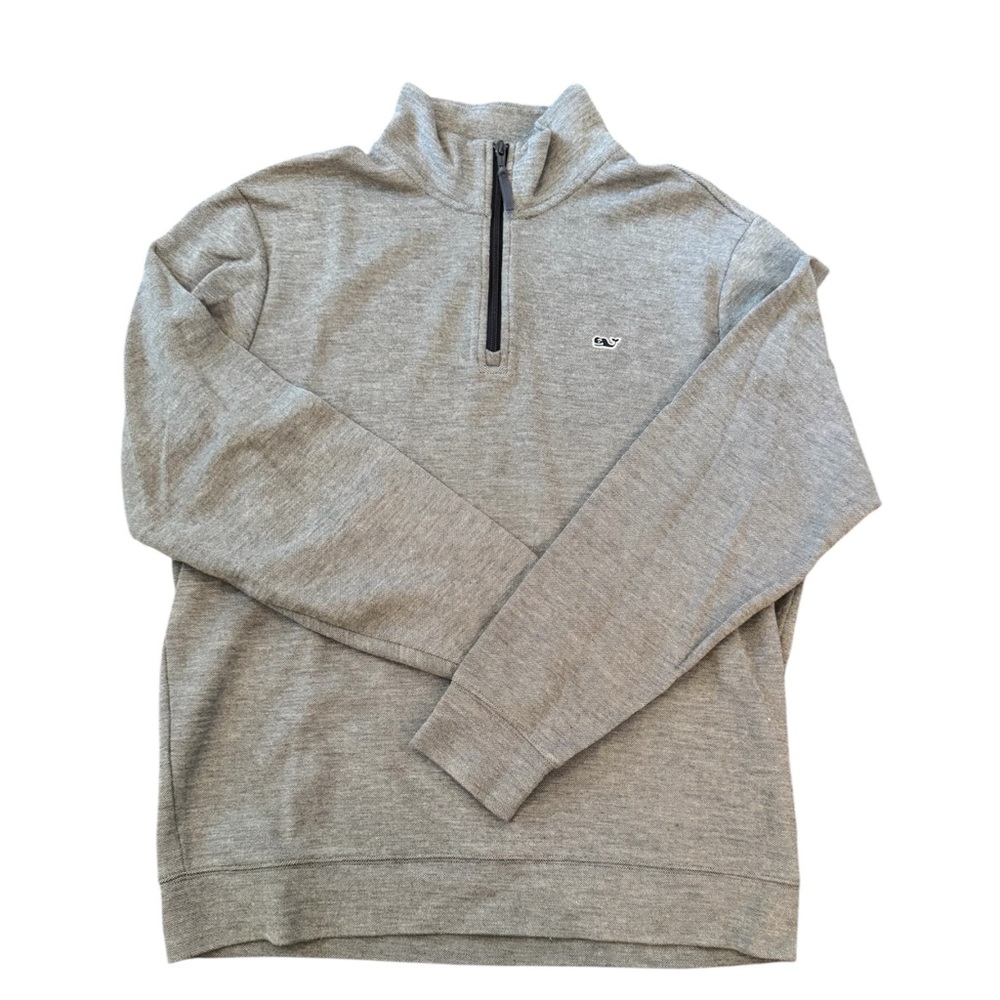 Vineyard Vines Men's Heathered Navy  Zip-Up Sweater